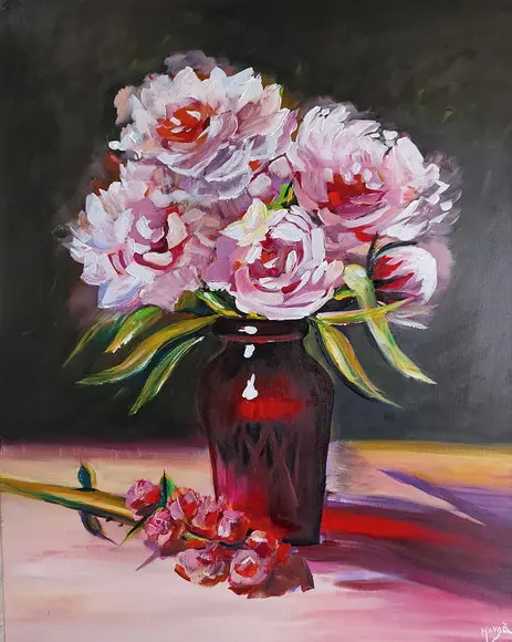 Quadros Decorativos Pintura Vaso Vermelho Presente de Natal