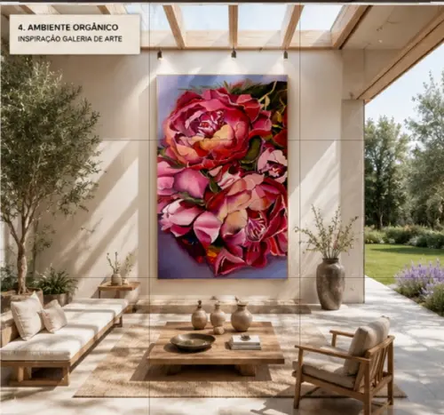 Quadros Decorativos Sala Floral Peonias Presente de Natal
