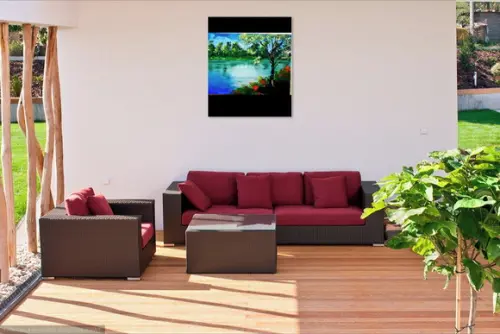 Quadros Decorativos Sala Paisagem Açude Presente de Natal