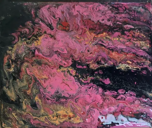 Quadros Fluído Abstrato Moderno Pouring Rose Black Friday