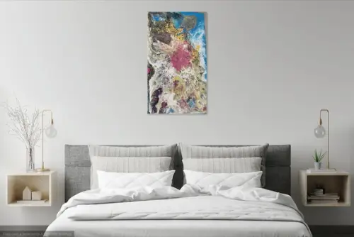 Quadros Fluído Pouring Solo da Lua Presente de Natal