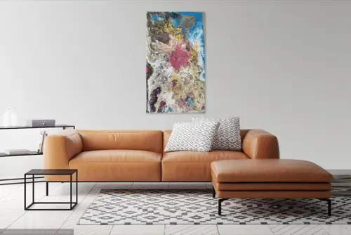 Quadros Fluído Pouring Solo da Lua Presente de Natal
