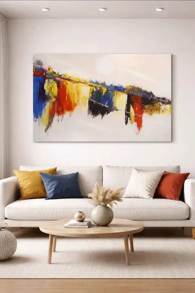 Quadros Grandes para Quarto e Sala Abstrato Moderno Varal