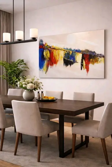 Quadros Grandes para Quarto e Sala Abstrato Moderno Varal