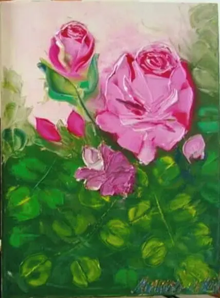 Quadros Grandes para Quarto e Sala Pintura Tela Floral Rosas