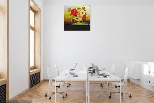 Quadros Grandes para Quarto e Sala Pintura Tela Floral Rosas