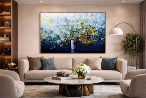 Quadros Grandes para Sala Abstrato Bolhas Presente de Natal