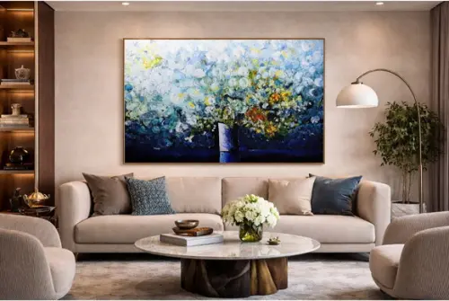 Quadros Grandes para Sala Abstrato Bolhas Presente de Natal