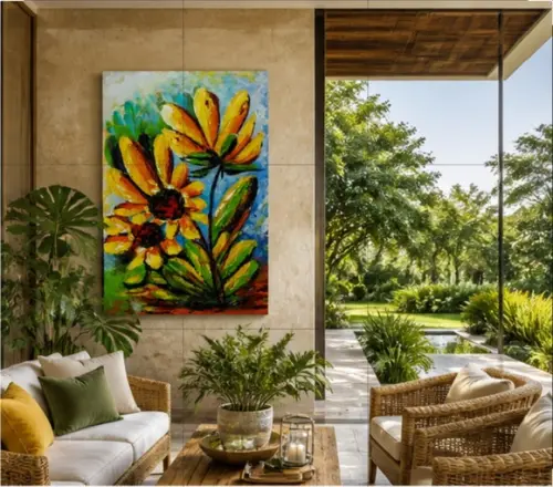 Quadros Grandes para Sala e Quarto Girassóis Black Friday