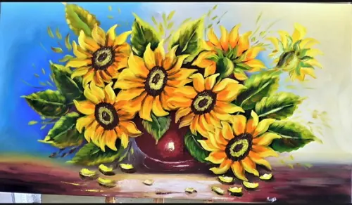 Quadros Grandes para Sala e Quarto Pintura em Tela Girassol
