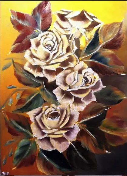 Quadros Grandes para Sala e Quarto Pintura Tela Floral Rosas