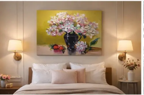 Quadros Grandes para Sala e Quarto Rosa Chá Black Friday