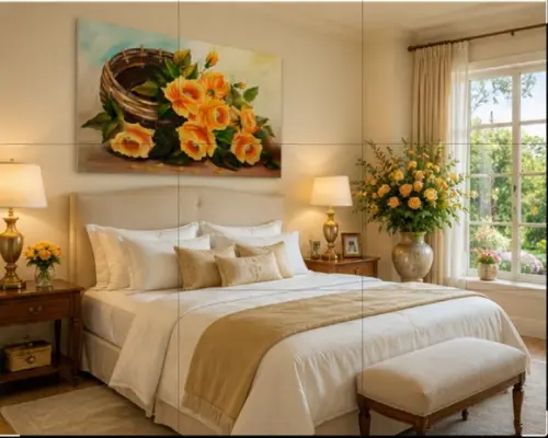 Quadros Grandes para Sala e Quarto Rosas Presente de Natal