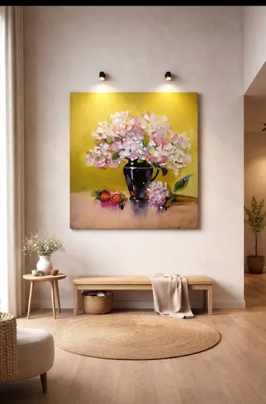 Quadros Grandes para Sala e Quarto Rosa Chá Black Friday