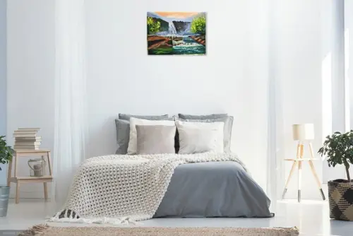 Quadros Grandes para Sala Pintura Cachoeira Black Friday