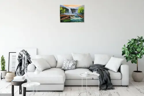 Quadros Grandes para Sala Pintura Cachoeira Black Friday