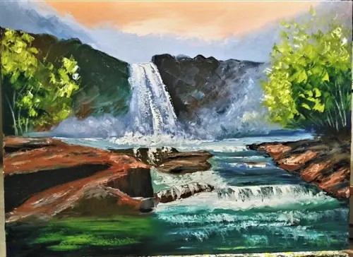 Quadros Grandes para Sala Pintura Cachoeira Black Friday