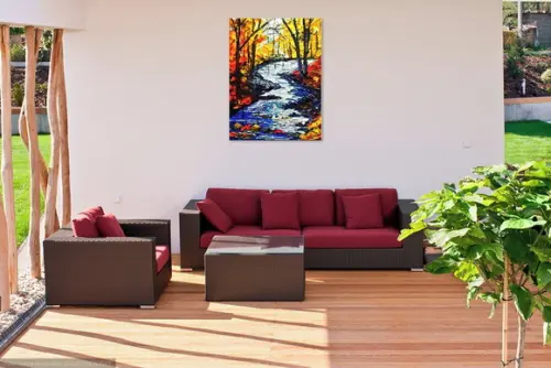 Quadros Grandes para Sala Pintura em Tela Paisagem Rio