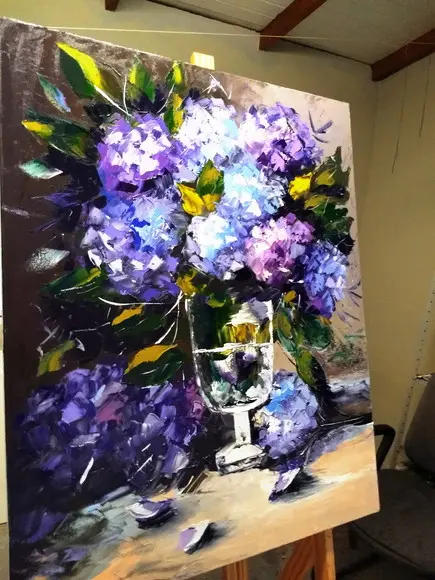 Quadros Grandes para Sala Pintura Hortênsias Black Friday