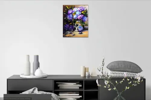 Quadros Grandes para Sala Pintura Hortênsias Black Friday