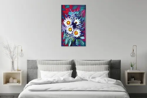 Quadros Grandes para Sala Pintura Margaridas Black Friday