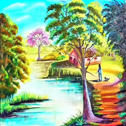 Quadros Grandes para Sala Pintura Paisagem Dog Black Friday