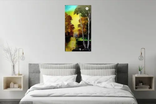 Quadros Grandes para Sala Pintura Paisagem Lago Black Friday