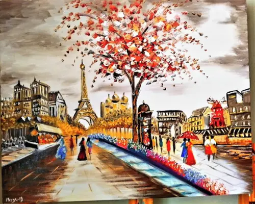 Quadros Grandes para Sala Pintura Paris Presente de Natal