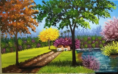 Quadros Grandes para Sala Pintura Tela Caminho Black Friday