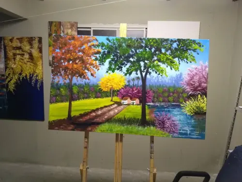 Quadros Grandes para Sala Pintura Tela Caminho Black Friday