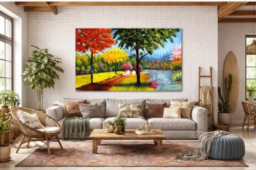 Quadros Grandes para Sala Pintura Tela Caminho Black Friday