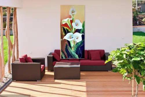 Quadros Grandes para Sala Pintura Tela Floral Copos de Leite