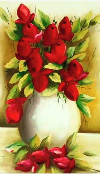 Quadros Grandes para Sala Tela Floral Tulipas Vermelhas