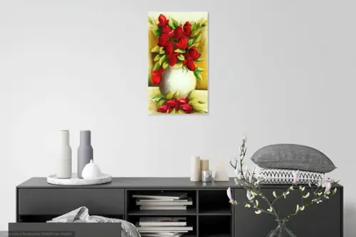 Quadros Grandes para Sala Tela Floral Tulipas Vermelhas