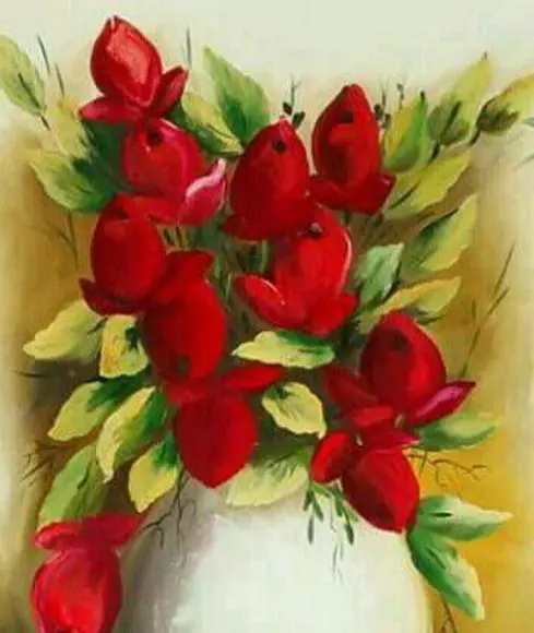 Quadros Grandes para Sala Tela Floral Tulipas Vermelhas