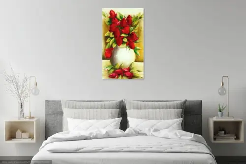 Quadros Grandes para Sala Tela Floral Tulipas Vermelhas