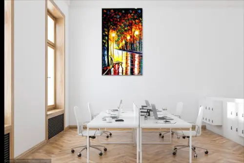 Quadros Grandes Pintura Urbana Noite no Parque Black Friday
