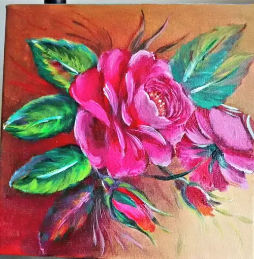 Quadros Grandes Sala e Quarto Tela Rosa Presente de Natal