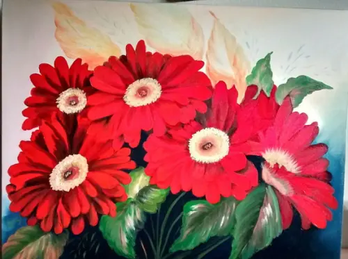 Quadros Grandes Sala Gérberas Vermelhas Presente de Natal