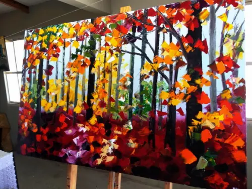 Quadros Grandes Sala Outono na Floresta Presente de Natal