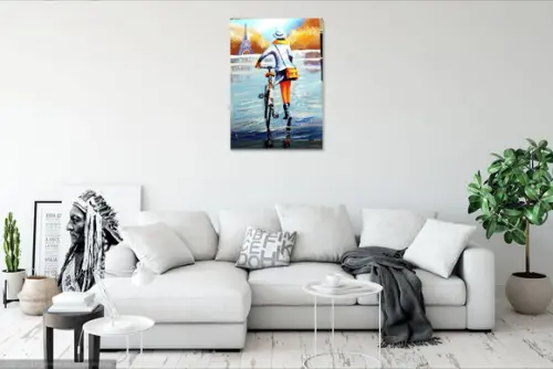 Quadros Mulher de Bike Pedalar em Paris Black Friday
