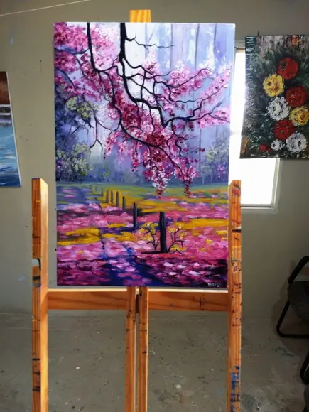 Quadros Paisagem Alvorada Cor de Rosa Presente de Natal
