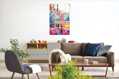Quadros Paisagem Alvorada Cor de Rosa Presente de Natal