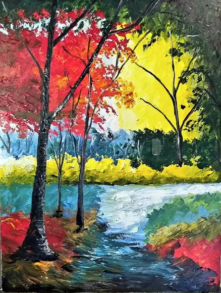 Quadros Paisagem Caminho na Floresta Presente de Natal