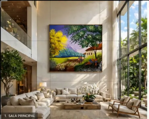 Quadros Paisagem Caminho Pasto Ipê Amarelo Black Friday