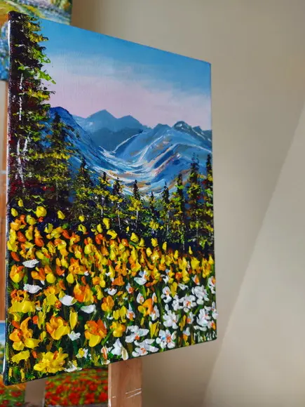 Quadros Paisagem Campo de Flores Amarelas Presente de Natal