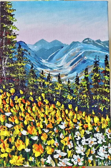 Quadros Paisagem Campo de Flores Amarelas Presente de Natal