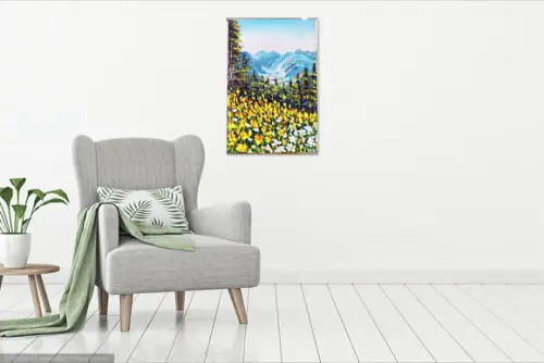 Quadros Paisagem Campo de Flores Amarelas Presente de Natal