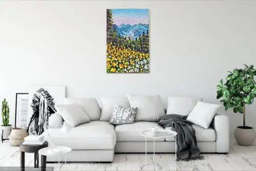Quadros Paisagem Campo de Flores Amarelas Presente de Natal