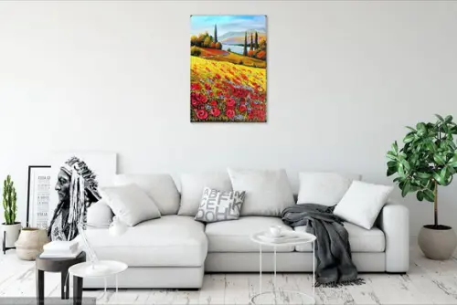 Quadros Paisagem Campo de Papoulas Presente de Natal